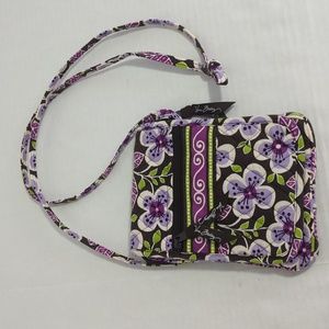 Vera Bradley Small Purple Floral Crossbody or Shoulder Bag Purse Women's